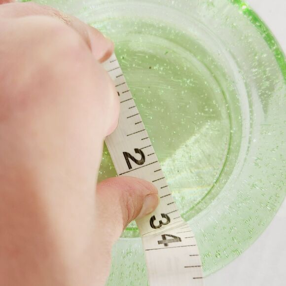 Indiana Glass Candle Holder Votive Pillar Green Bubble Vtg Home Decor Funky - Picture 5 of 5